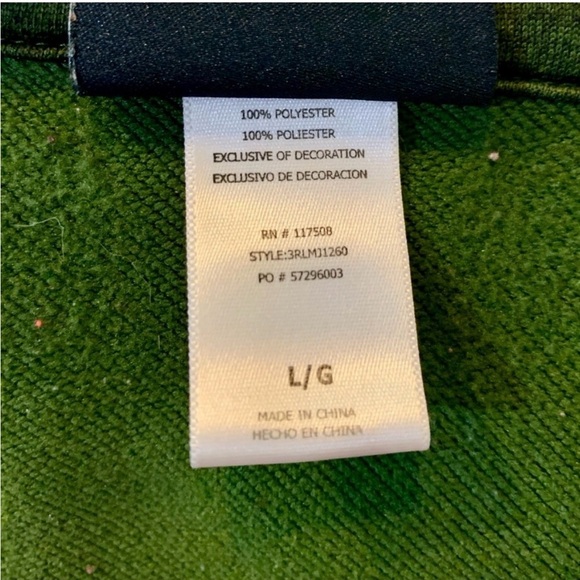 Reebok Men’s Olive Green Quarter Zip Pullover Sweatshirt Size Large Casual - Picture 4 of 7